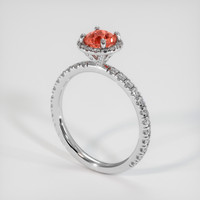 1.07 Ct. Padparadscha Sapphire Ring, 14K White Gold 2