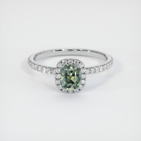 0.77 Ct. Sapphire Ring, 14K White Gold 1