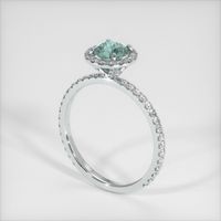 1.19 Ct. Greenish Blue Sapphire Ring, 14K White Gold 2