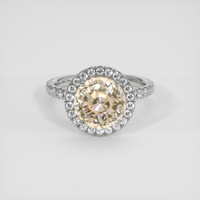 4.99 Ct. Peach Sapphire Ring, 14K White Gold 1