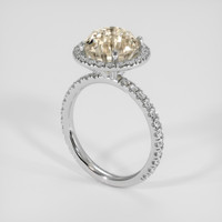 4.99 Ct. Peach Sapphire Ring, 14K White Gold 2