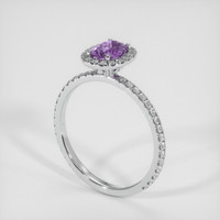 0.68 Ct. Sapphire Ring, 14K White Gold 2
