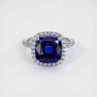5.56 Ct. Blue Sapphire Ring, 18K White Gold 1