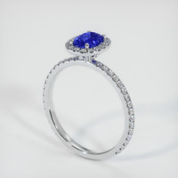 0.76 Ct. Sapphire Ring, 18K White Gold 2