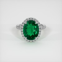 4.54 Ct. Emerald Ring, 18K White Gold 1