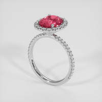 3.10 Ct. Reddish Pink Sapphire Ring, 18K White Gold 2
