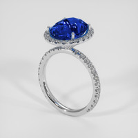 6.02 Ct. Blue Sapphire Ring, 18K White Gold 2