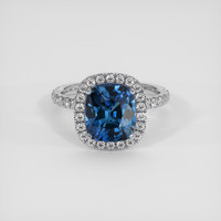 4.62 Ct. Blue Sapphire Ring, 18K White Gold 1