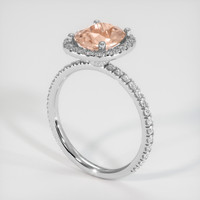 1.58 Ct. Padparadscha Sapphire Ring, 18K White Gold 2