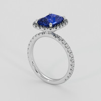 3.11 Ct. Blue Sapphire Ring, 18K White Gold 2