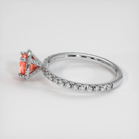 1.07 Ct. Padparadscha Sapphire Ring, 18K White Gold 4