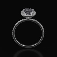 2.75 Ct. White Sapphire Ring, 18K White Gold 3