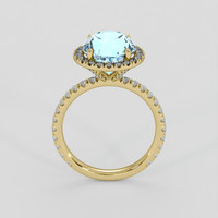 3.35 Ct. Blue Aquamarine Ring, 10K Yellow Gold 3