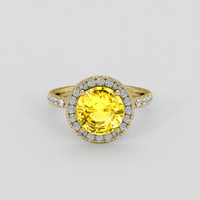 3.54 Ct. Yellow Sapphire Ring, 10K Yellow Gold 1