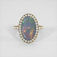 3.68 Ct. Multi Color Opal Ring, 14K Yellow Gold 1