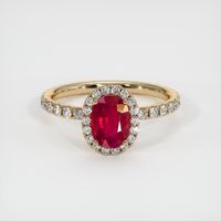 1.11 Ct. Ruby Ring, 14K Yellow Gold 1