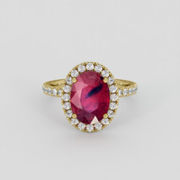 4.26 Ct. Pinkish Red Ruby Ring, 14K Yellow Gold 1