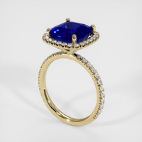5.56 Ct. Blue Sapphire Ring, 18K Yellow Gold 2