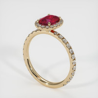 1.11 Ct. Ruby Ring, 18K Yellow Gold 2