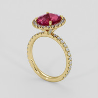 4.26 Ct. Pinkish Red Ruby Ring, 18K Yellow Gold 2