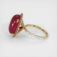 17.55 Ct. Purplish Red Ruby Ring, 18K Yellow Gold 4