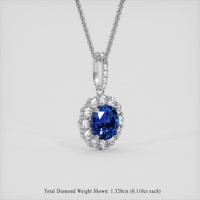 4.55 Ct. Blue Sapphire Pendant, Platinum 950 2