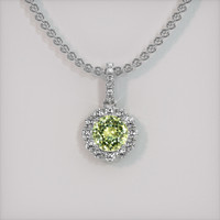 2.07 Ct. Yellowish Green Sapphire Pendant, Platinum 950 1