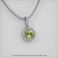 2.07 Ct. Yellowish Green Sapphire Pendant, Platinum 950 2