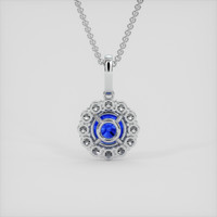 6.15 Ct. Blue Sapphire Pendant, 10K White Gold 4