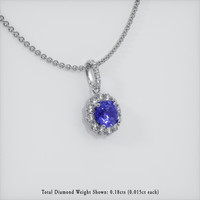 0.44 Ct. Sapphire Pendant, 14K White Gold 2
