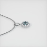 0.64 Ct. Bluish Green Sapphire Pendant, 14K White Gold 3