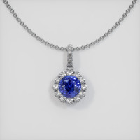 2.91 Ct. Blue Sapphire Pendant, 18K White Gold 1