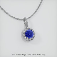 2.91 Ct. Blue Sapphire Pendant, 18K White Gold 2