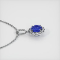 2.91 Ct. Blue Sapphire Pendant, 18K White Gold 3