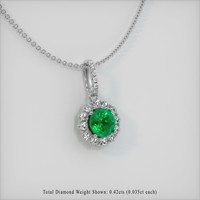 0.98 Ct. Emerald Pendant, 18K White Gold 2