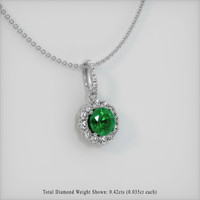 1.06 Ct. Emerald Pendant, 18K White Gold 2