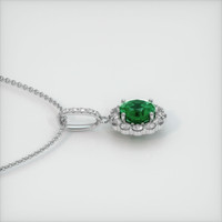 1.06 Ct. Emerald Pendant, 18K White Gold 3