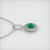 0.98 Ct. Emerald  Pendant - 18K White Gold