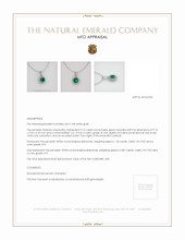 Emerald Pendant 3.10 Ct. 18K White Gold Appraisal