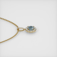 0.64 Ct. Bluish Green Sapphire Pendant, 14K Yellow Gold 3