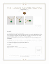 Emerald Pendant 0.98 Ct., 18K Yellow Gold Appraisal