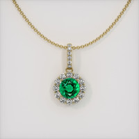 0.98 Ct. Emerald Pendant, 18K Yellow Gold 1