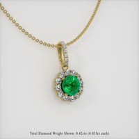 0.98 Ct. Emerald Pendant, 18K Yellow Gold 2