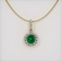 1.06 Ct. Emerald  Pendant - 18K Yellow Gold