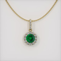 1.06 Ct. Emerald Pendant, 18K Yellow Gold 1