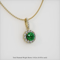 1.06 Ct. Emerald Pendant, 18K Yellow Gold 2