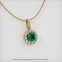 3.10 Ct. Emerald  Pendant - 18K Yellow Gold