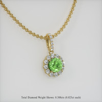 0.90 Ct. Gemstone Pendant, 18K Yellow Gold 2