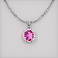 1.51 Ct. Pink Sapphire Pendant, Platinum 950 1