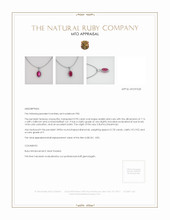 Ruby Pendant 0.90 Ct., Platinum 950 Appraisal